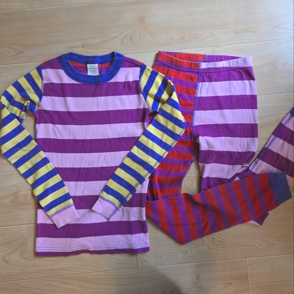 Hanna Andersson multicolored striped 2-piece longjohn pajama set - Picture 6 of 8